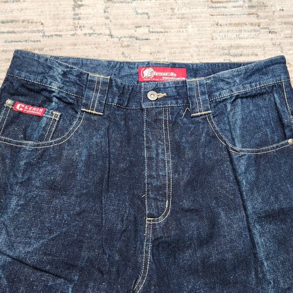Clench Jeans, Dark Blue Jean Color, Active Wear, Baggy, Y2K, Size 34W 32L - Picture 2 of 13